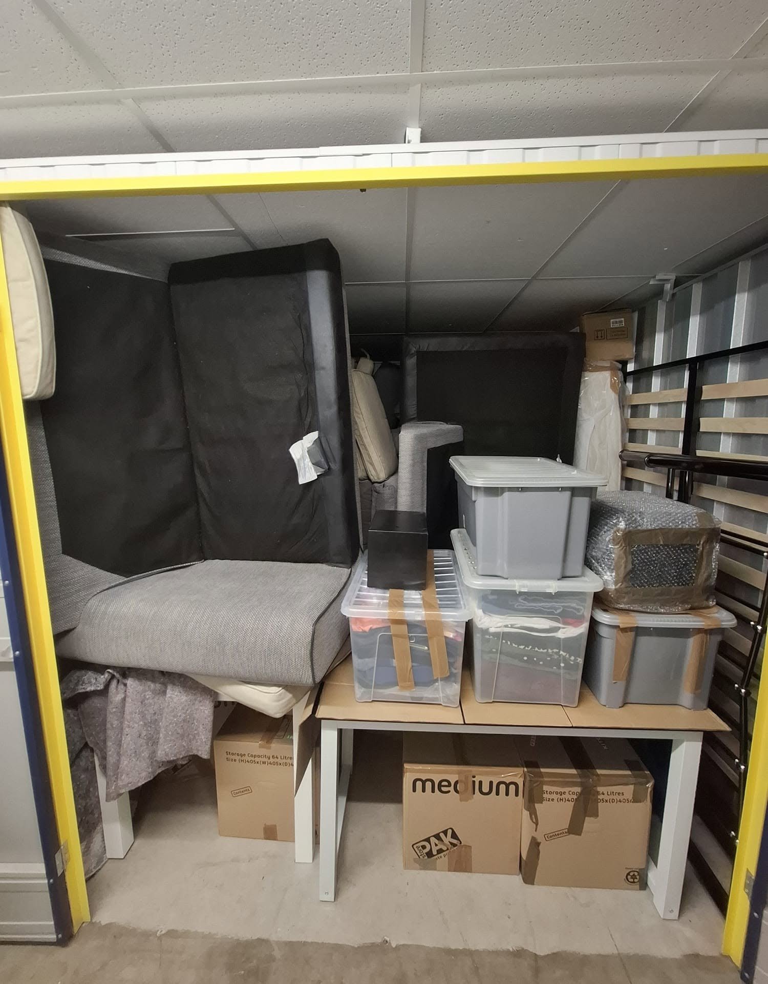 Household items in storage unit